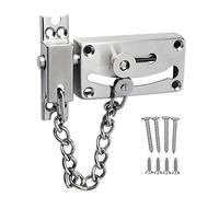 YUOIP® 4.5" Door Lock Gate Bolt Door Chains Stainless Steel Latches Safety Door Lock with Anti Theft Chain