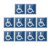 YUOIUX 10Pcs Handicap/Disabled Wheelchair Accessible Sign Sticker 3''/4'' Self Adhesive Scratch Resistant Waterproof