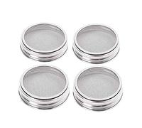 YUOIUX 4Pcs/Set Lid Stainless Steel Filter for Wide Mouth Jar