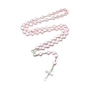 YUOIUX Catholic Heart Rosary Necklaces Blessing Rosary Prayer Necklaces Pendant Religious Jewelry for Women Girl
