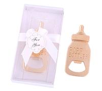 yuokwer 24pcs Bottle Opener Baby Shower Favor for Guest, Gold Feeding Bottle Opener Wedding Favors Baby Shower Giveaways Gift for Guest, Party Favors Gift & Party Decorations Supplies (White, 24)