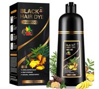 YUOLITA 500ML Black Hair Dye Shampoo 4 in 1 for Gray Hair, Instant Blackening Hair Colour for Women Men, Semi-permanent Sham-poo Dye for Color Treated, Natural Herbal Ingredients