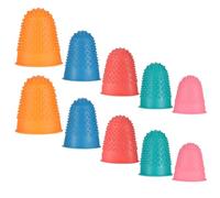 Yuomeaz 10 Pcs Rubber Finger Thimbles, 5 Sizes Rubber Finger Protectors Covers, Reusable Fingers Grips for Paperwork, Counting, Cutting, Knitting, Sewing Crafts