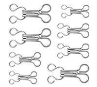 Yuomeaz 100 Set Sewing Hooks and Eyes Closure, 3 Size Metal Hook and Eye for Sewing, Gold Alloy Sew on Snaps, Easy to Sew Repair Hooks Replacement Clasps for Bra Hooks Trousers Pants Clothing