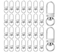 Yuomeaz 30 Pcs Swivel Lobster Clasps, Silver Lobster Claw Clasp, Metal Lobsters Clip for Keychains Necklace Jewelry Crafting