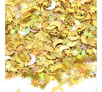 Yuomeaz 4000 PCS Gold Star Confetti, Glitter Foil Confetti, Sprinkles Moon and Stars for Table, Star Sequins for Wedding Party Birthday Festival Decorations (45g)