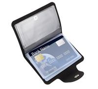 Yuomeaz Credit Card Wallet (24 Cards Slots) 10X7.5cm PU Leather Credit Card Protector for Men Women, RFID Blocking Sleeve, Debit Cards Wallet Holder, Black