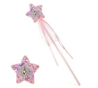 Yuomeaz Fairy Wands, Pink Star Fairy Wand for Girls, Glitter Angel Princess Wand Sticks with Diamond for Birthday Halloween Christmas Party Costume Props Supplies