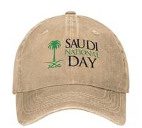YUONME Baseball Cap Saudi National Day Kingdom of Saudi Arabia Trucker Hat Outfits Vintage Distressed Denim Washed Sun Unisex Gift