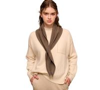 YUONNY Women Contrast Color Triangle Neck Scarf 30% Cashmere & 70% Wool, Small Diamond Shape Knitted Neck Scarves, Ladies Lightweight Collar Cross Scarf Soft Warm Knit Neckerchief, Best Gift Curry