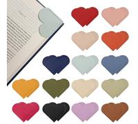 Yuoyar 30 Packs Leather Heart Book Marks for Reading Women - Cute Bookmarks for Book Lovers - Unique Gifts for Women (Solid Color)