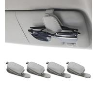 Yuoyar 2 Packs Sunglasses Holders for Car Visor - Magnetic Leather Sunglasses Holder and Ticket Card Clip - Car Visor Accessories (4Pcs Silver Grey)