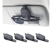 Yuoyar 2 Packs Sunglasses Holders for Car Visor - Magnetic Leather Sunglasses Holder and Ticket Card Clip - Car Visor Accessories (4Pcs Black)