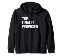 Yup Finally Proposed Engaged Marriage Engagement Bachelor Zip Hoodie