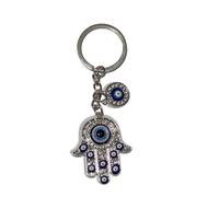 Yup It All - Evil Eye Hamsa Keychain Hand of Fatima Keyring Turkish Evil Eye Nazar Boncuk Good Luck Wall Hanging Compatible with Pandora Bracelet Charms Amulet Pendant Gift Box for Women Handbags