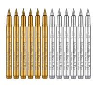 Yupaluz 14Pcs gold and silver pens, metallic acrylic paint pens dual tip 1-3mm, gold pens for writing on black card rock glass wood fabric craft