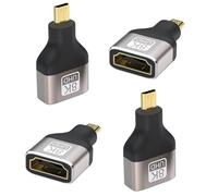 Yupaluz 4 Pcs HDM To Micro HDMI Adapter, 8k@60hz 2.1 Version Micro HDMI To HDM Adapter For 4k@120hz, Tv, Projector & Monitor
