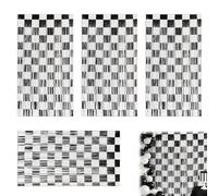 Yupaluz 4Pcs Race Car Curtains,Black White Checkered Curtains,Rain Curtain Decoration,For Birthday Party & Baby Shower Racing Theme Decor(1x2 M)