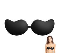Yupaluz Breathable Sticky Bra,Push Up Sticky Bras for Cup B,Reusable Sticky Bra Push Up,for Low Cut Dress, Weddings, Parties and Dances(Black)