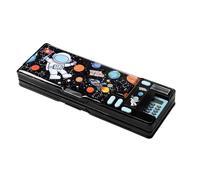 Yupaluz Multifunction Pop-Up Compartment Pencil Case,Pencil Case with Calculator,Sharpener, Schedule Cute Pattern,Birthday Gift for Kids & Teens (Black)