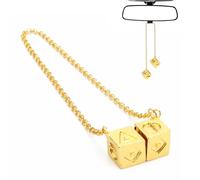 Yupaluz Stainless Steel He Dice Keychain,Gold Plated Han Solo Lucky Charm,Han Solo Dice,For Star Wars Car Accessories For Car Mirror Decoration