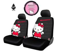 Yupbizauto 4 Pieces Hello Kitty Car Accessories Seat Cover with Steering Wheel Cover and Air Freshener