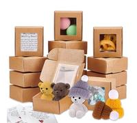 YUPDFGB 2pcs Worry Bear Hug in a Box, Mini Pocket Hug Teddy, Get Well Soon Gifts, Bears with Inspirational Card, Positive Gift for Kids Women Men Valentine's Day Christmas