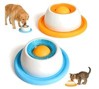 YUPDFGB Dog & Cat Lick Bowl Slow Feeder Toy, 2 Pack Interactive Dogs Lick Toy,Multi-Pet Lick Mat Bowl with Rotating Ball,Anxiety Relief & Mental Stimulation,Pet Slow Feeder Bowl