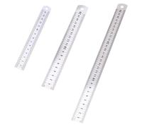 YUPEIUKLI 3 pieces Stainless Steel Rulers Metal Ruler Set 15/20/30cm Double-Sided Edges Measuring Tool for Engineering Teaching