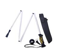 YUPEIUKLI Folding Alumimum Alloy Wading Staff Light Weight Fly Fishing Stick Rod with Pouches Outdoor Hiking Fishing Accessories
