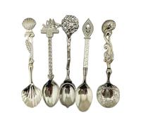 YUPEIUKLI Retro Art Alloy Spoon Set 5pieces Kitchen Utensils Sturdy Alloy Tableware Collection For Dining Elegances