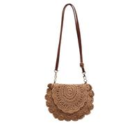 YUPEIUKLI Women's Handwoven Crossbody Handbag Summers Beach Shoulder Handbag Cotton Crochet Woven Handmade Purse Bag