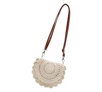YUPEIUKLI Women's Handwoven Crossbody Handbag Summers Beach Shoulder Handbag Cotton Crochet Woven Handmade Purse Bag