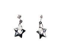 YUPEIUKLIaw Pair of Five Point Star Pearls Studs Earrings with C Clasp Back in Allergy Resistant Alloy for Sensitive Skin Women Dail