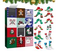 yupeuooe Christmas Advent Socks, Holiday Socks Countdown Calendars, Holiday Favors 12-day Countdown Calendar for Adults Women Men Vacation Party Festive Season