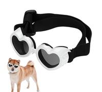 yupeuooe Dog Heart Shaped Sunglasses, Pet Shades Sunglasses, Dog Goggles Fog-Resistant, Eye Protection Sunglasses with Adjustable Strap for Outdoor Riding
