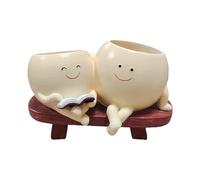 yupeuooe Face Planter Pots Resin Funny Cute Expression Planter
