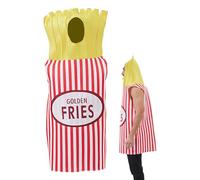 yupeuooe French Fries Costume,Fast Food Chips Outfit - Funny Fast Food Costumes Cosplay Outfit for Halloween Women Men Adults Role Play Parties Gatherings Stage Performance