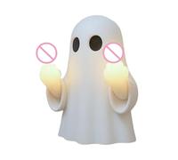 yupeuooe Ghost Middle Finger Statue Night Light,Middle Finger Cute Ghost Statue Figurine - Seasonal Festive Nightlight Decor for Desk Mantel Bedside Tables Home Horror-Themed Parties Bar