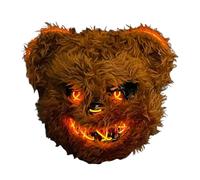 yupeuooe Halloween LED Scary Bear & Mad Rabbit Glow Mask, Face Cover for Kids & Adults, Unisex, PVC Material, 1 Count
