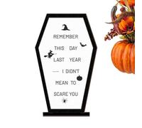 yupeuooe Halloween Sign Decoration - Halloween Coffin Letter Board Desk Sign | Message Board Display Holiday Ornament for Dining Room Farmhouse Living Room Bedroom