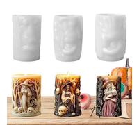 yupeuooe Pillar Candle Mold, Witch Wax Soap Molds - Silicone Soap Making Tool Handmade Craft for Relaxation Art Beginners Travel Holiday Daily Friends Family Birthday Home