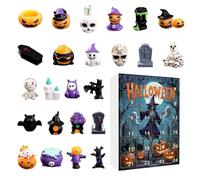 yupeuooe Scary Halloween Collectibles Advent - 24 Days of Horror Season Countdown Calendar,Scary Figurines for Mantel Shelf Fireplace Desktop Windowsill Home Halloween Decor