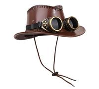 yupeuooe Steampunk Top Hats for Men - Cowboy Hat - Photo Props with Goggles Decor for Masquerade Festival Event Fashion Shows Party Theater Performances
