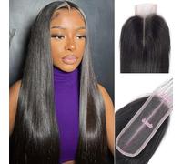 YUPEWG HD Lace Closure Human Hair 2x6 Kim K Medium Deep Part Straight with Natural Parting Tiny Knots 0.10mm Invisible Lace Closure Ultra Thin 130%