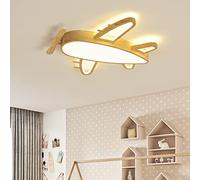 YUPIN LED Ceiling Light Dimmable with Remote Control Cartoon Airplane Children's Ceiling Light Metal and Acrylic Ceiling Lamp Nursery Boy Bedroom Light Fixture Decoration Lighting Chandelier 52Cm,A