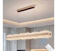 YUPIN LED Dimmable Pendant Light, Modern Hanging Lamp, Metal Acrylic Deluxe Gold Base Minimalist Chandelier,Ceiling Light Fixture for Living Room Bedroom Dining Table(120cm)