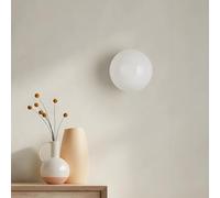 YUPIN Nordic Round Wall Lamp with Glass Shade G9 Modern Spherical White Wall Light Wabi-sabi Minimalist White Wall Lamp for Mirror Lights Bedrooms Living Rooms Dining Rooms Corridors Lighting(Glossy,