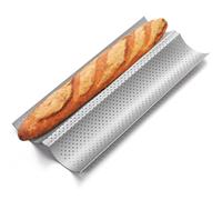 Yupjlia Baguette Bread Pan, Premium Nonstick Perforated French Bread Baking Pan, 2 Loaves Baguette Tray for Sourdough, Italian Bread Baking, Perfect for Creating Crisp Golden-Brown Crust