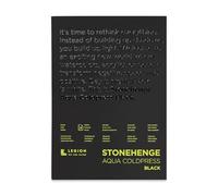 Yupo Paper Stonehenge Aqua Block Coldpress Pad 10"X14" 15 Sheets/Pkg-Black 140Lb